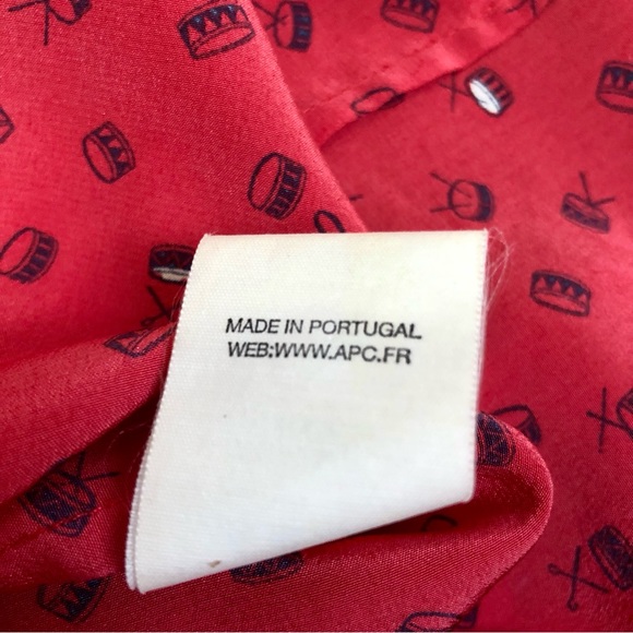 APC x Vanessa Seward Silk Blouse Frilly Collar Button Down Shirt Blouse size M - Picture 10 of 10